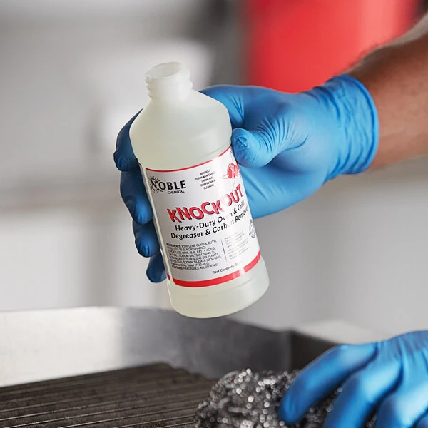 Noble 10 oz. Knockout Concentrated Liquid Heavy-Duty Oven and Grill Degreaser and Carbon Remover - Sample
