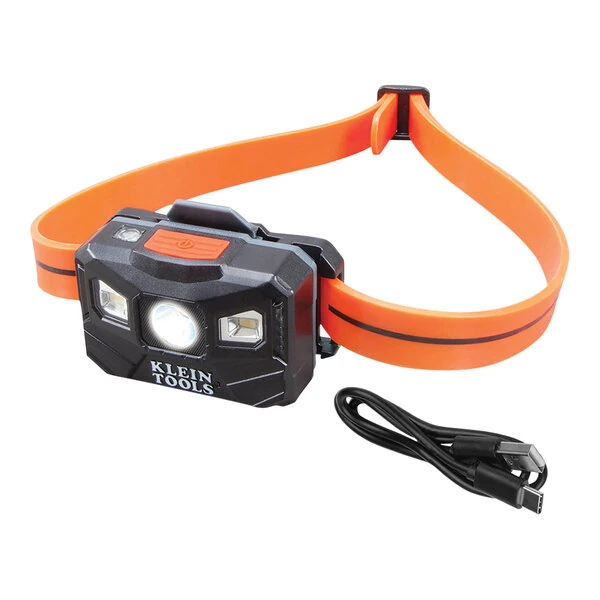 Klein Tools Rechargeable 3-Mode LED Headlamp with Adjustable Silicone Strap 56064