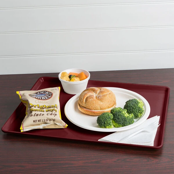 Cambro 1418D522 14" x 18" Burgundy Wine Dietary Tray - 12/Case