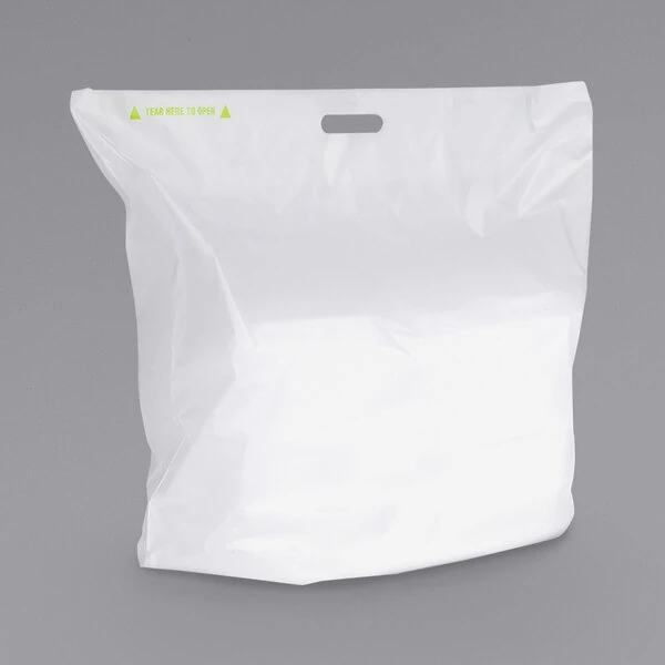 Fast Take Tamper-Evident White HDPE Carry Out Bag - 24" x 20" - 250/Case