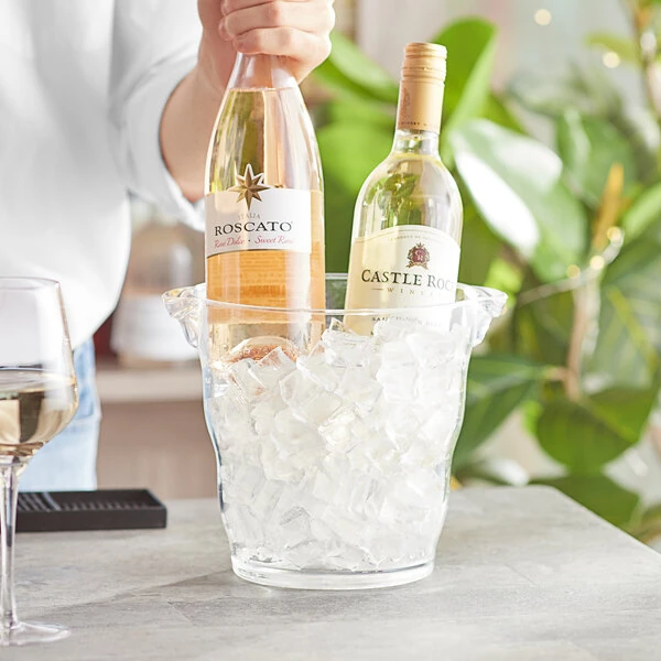 Choice 4 Qt. 2-Bottle Clear Plastic Wine Bucket