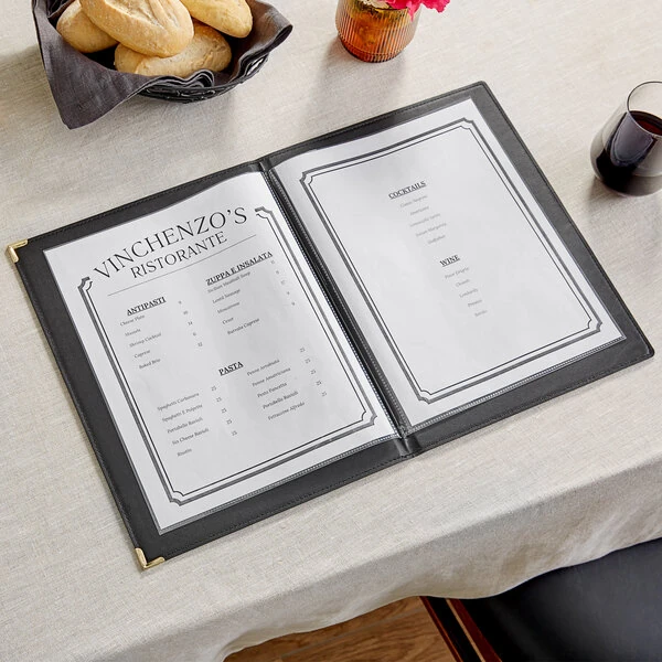 American Metalcraft MCCRLSBL Securit Classic Menu Holder - Black