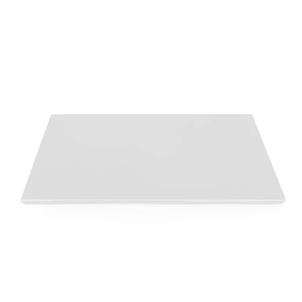 Elite Global Solutions M8155F Display White Melamine Flat Tray with Feet - 15 3/4" x 7 3/4"