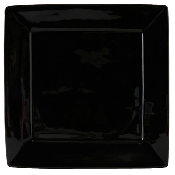 Tuxton BBH-1016 10 1/8" x 10 1/8" Black Square China Plate - 12/Case