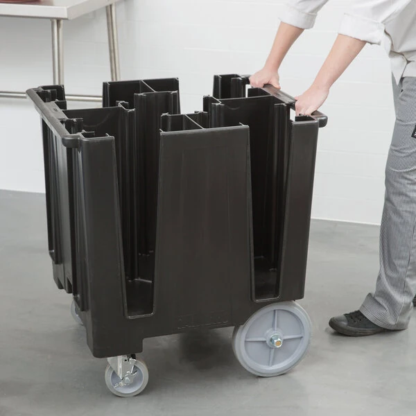 Cambro DCS950110 Versa Black Dish Caddy with Vinyl Cover - 5 Column