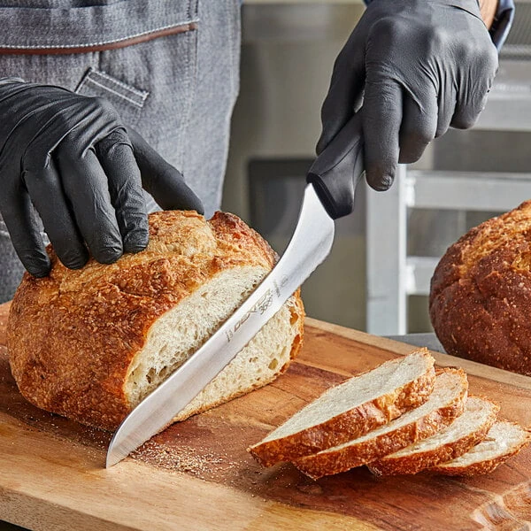 Dexter-Russell 36008 360 Series 9" Scalloped Offset Bread Knife with Black Handle