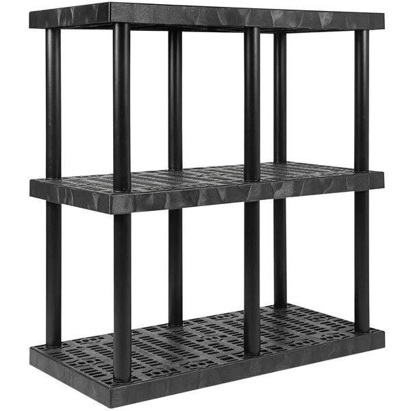 SPC Industrial DuraShelf 48" x 24" x 51" Plastic Grid Top 3-Shelf System S4824x3