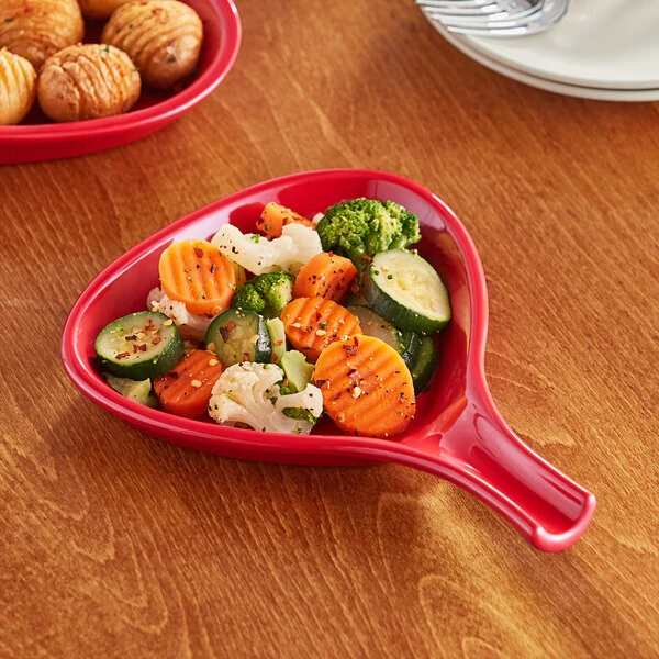 Acopa 10 oz. Red Stoneware Fry Pan Server - 12/Case