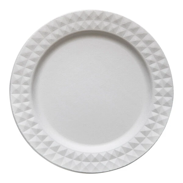 Jungle Decor 9" No PFAS Added Compostable Sugarcane Pulp Plate - 100/Sample