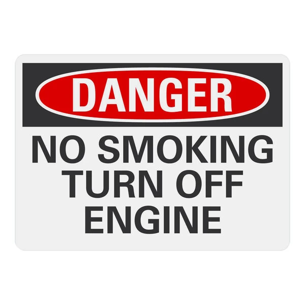 Lavex 10" x 7" Non-Reflective Adhesive Vinyl "Danger / No Smoking / Turn Off Engine" Safety Label