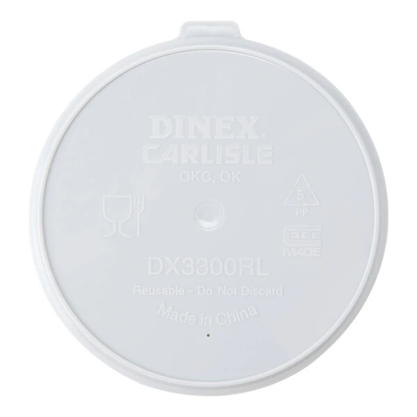 Dinex DX3300RL Turnbury Translucent Reusable Lid for Dinex DX3300 Turnbury 9 oz. Insulated Pedestal Based Bowl - 250/Case