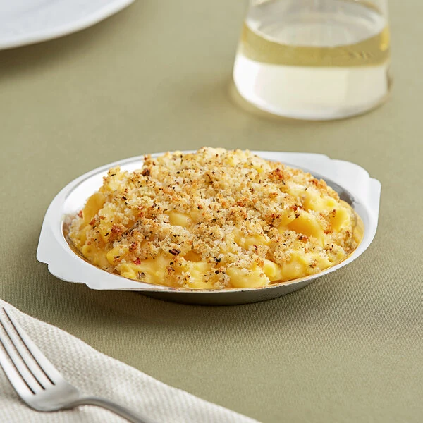 Choice 10 oz. Stainless Steel Round Au Gratin Dish