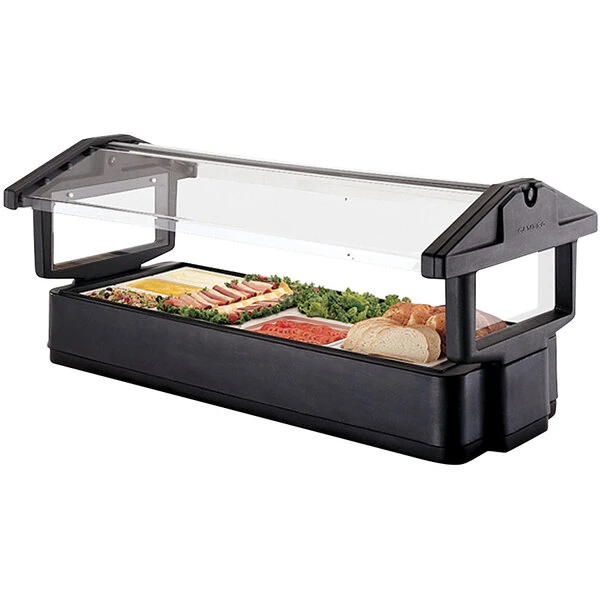 Cambro 4FBRTT110 4' Black Table Top Food / Salad Bar with Sneeze Guard