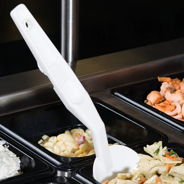Cambro SPO11CW 11" White Camwear® Solid Salad Bar / Buffet Spoon