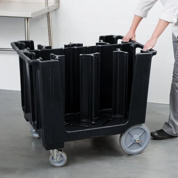Cambro ADCS110 S Series Adjustable Black Dish Caddy with Vinyl Cover - 6 Column