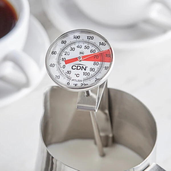 CDN IRTL220 ProAccurate Insta-Read 7" Hot Beverage and Frothing Thermometer - 0 to 220 Degrees Fahrenheit
