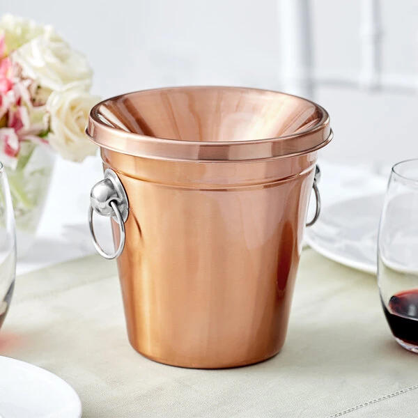 Acopa 1.5 Qt. Copper Stainless Steel Wine Tasting Spittoon
