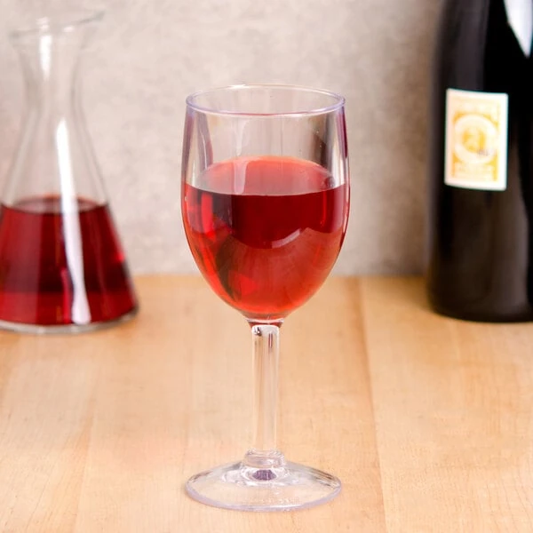 G.E.T. SW-1404-1-SAN-CL 8 oz. Customizable SAN Plastic Wine Glass - 24/Case