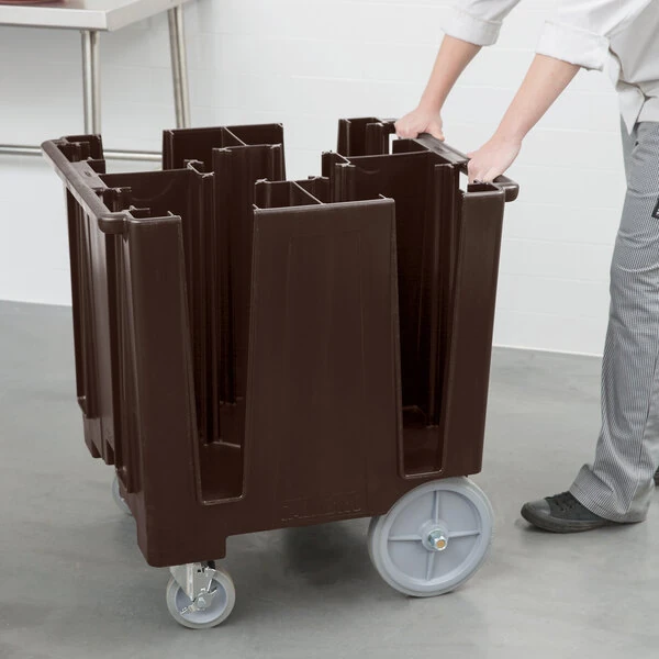 Cambro DCS950131 Versa Dark Brown Dish Caddy with Vinyl Cover - 5 Column