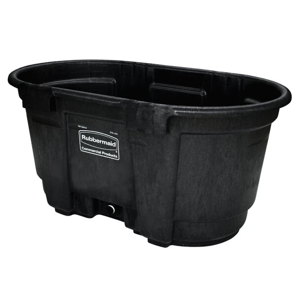 Rubbermaid® FG424288BLA 100 Gallon Black Structural Foam Stock Tank with Oversized Drain Plug