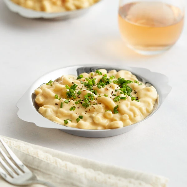 Choice 8 oz. Stainless Steel Round Au Gratin Dish