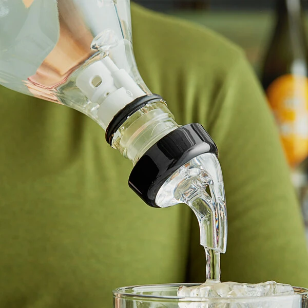 Choice 2 oz. 3-Ball Measured Liquor Pourer with Collar - 12/Pack