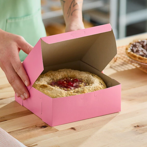 Southern Champion 8" x 8" x 3" Pink Pie / Bakery Box - 250/Case