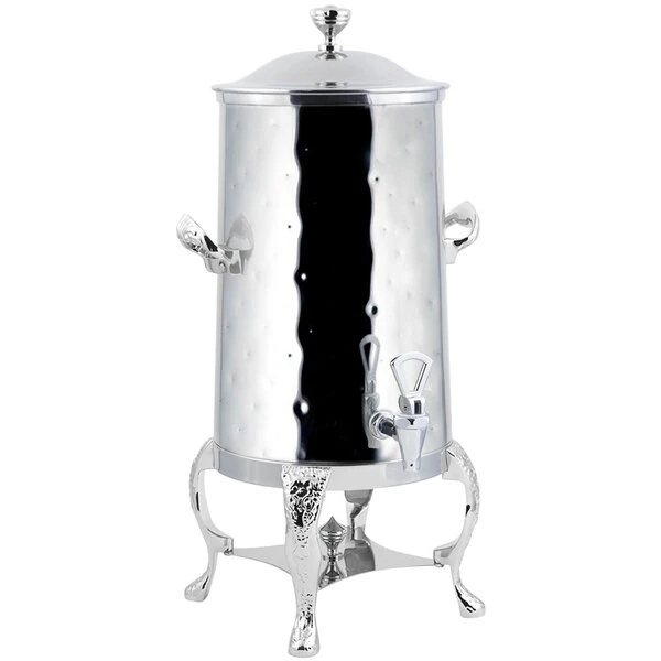 Bon Chef 47001-1C-H Renaissance 1.5 Gallon Insulated Hammered Stainless Steel Coffee Chafer Urn with Chrome Trim