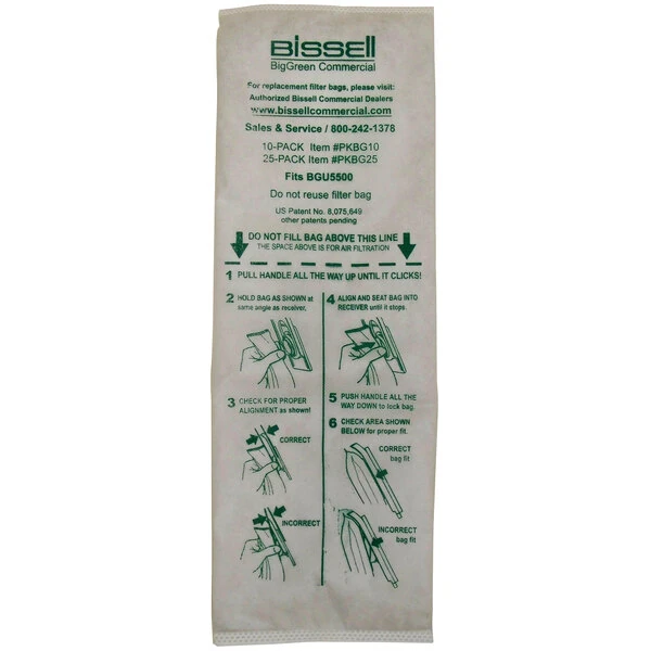 Bissell Commercial PKBG10 Vacuum Bags for BGU5500 Vacuum Cleaner - 10/Pack