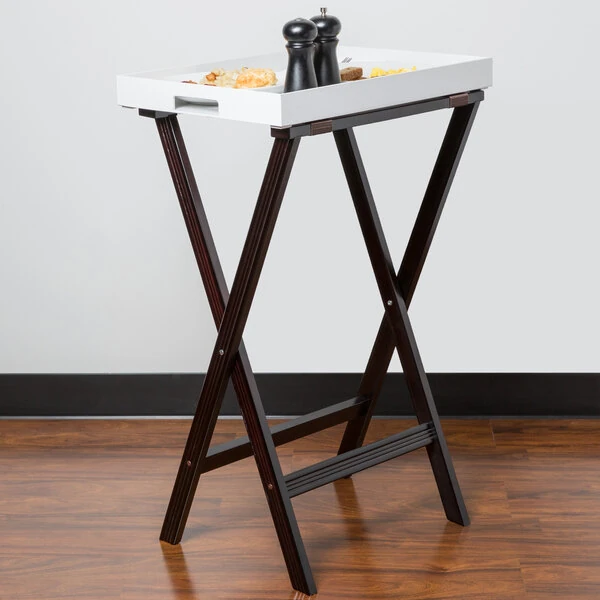 Carlisle C3620W11 Wood Walnut Tray Stand - 30"
