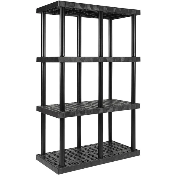 SPC Industrial DuraShelf 48" x 24" x 75" Plastic Grid Top 4-Shelf System S4824x4
