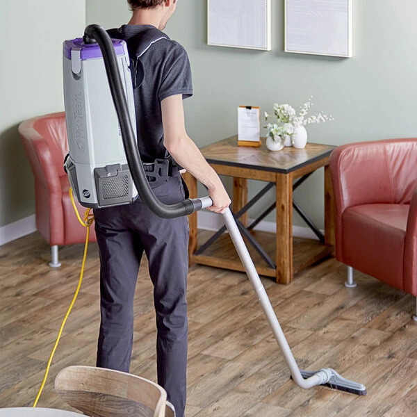 ProTeam 107338 Super Coach Pro 10 Qt. Backpack Vacuum with 107336 Hard Floor Kit with Nylon Brush - 120V