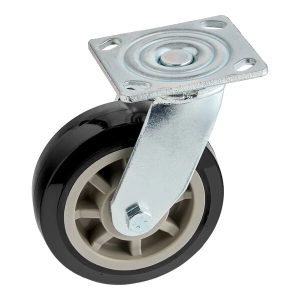 Lavex 6 inch x 2 inch Rigid Plate Caster for Cube Trucks