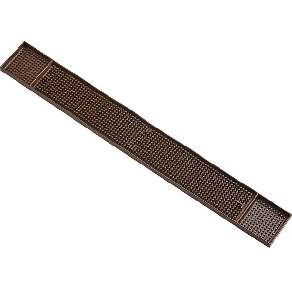American Metalcraft 27" x 3 1/4" Brown Rubber Deluxe Bar Mat BM23 - 12/Case