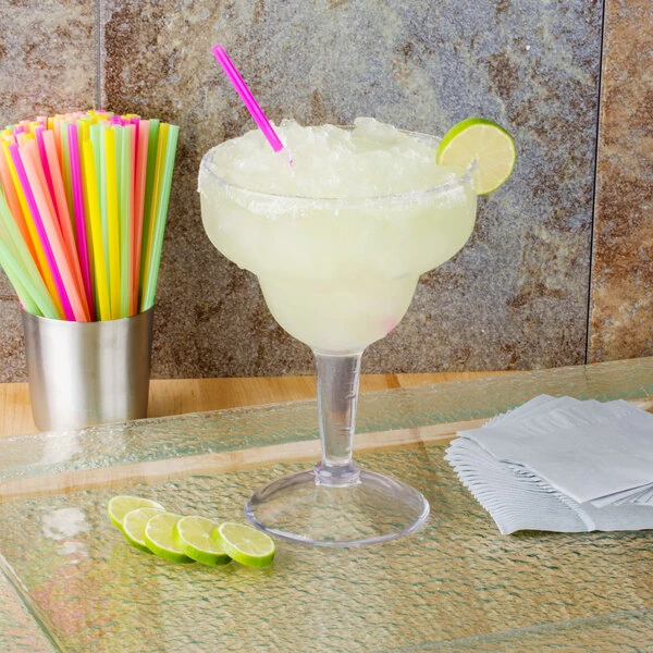G.E.T. SW-1415-1-SAN-CL 36 oz. Customizable SAN Plastic Super Margarita Glass - 12/Case