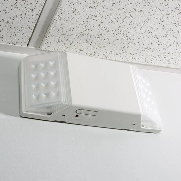 Lavex 2-Head Fixed Optics LED Emergency Light with Ni-Cad Battery Backup - 2 Watt Unit