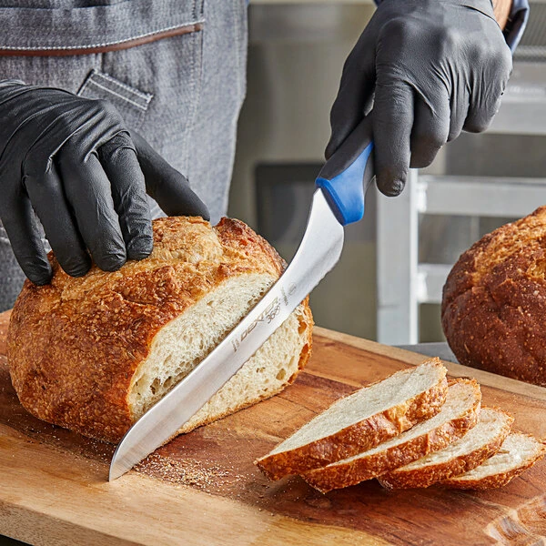 Dexter-Russell 36008C 360 Series 9" Scalloped Offset Bread Knife with Blue Handle