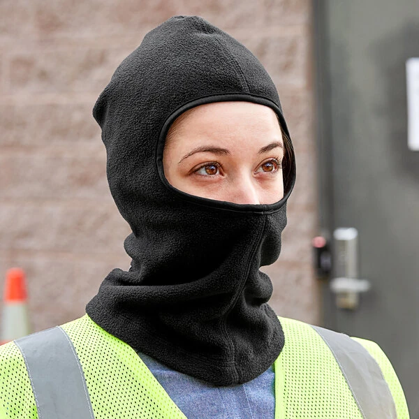 Cordova Black Polar Fleece Balaclava Face Mask / Hard Hat Liner