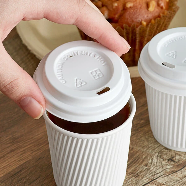 Choice 4 oz. White Hot Paper Cup Travel Lid - 1,000/Case