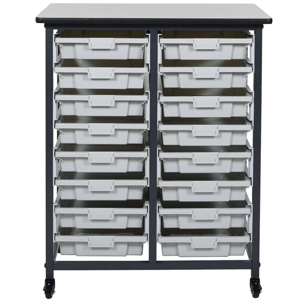 Luxor MBS-DR-16S Mobile Bin Storage Unit - 16 Small Bin Capacity