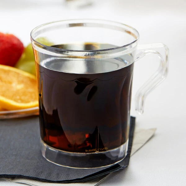 Fineline Flairware 208-CL Clear 8 oz. Plastic Coffee Mug   - 288/Case
