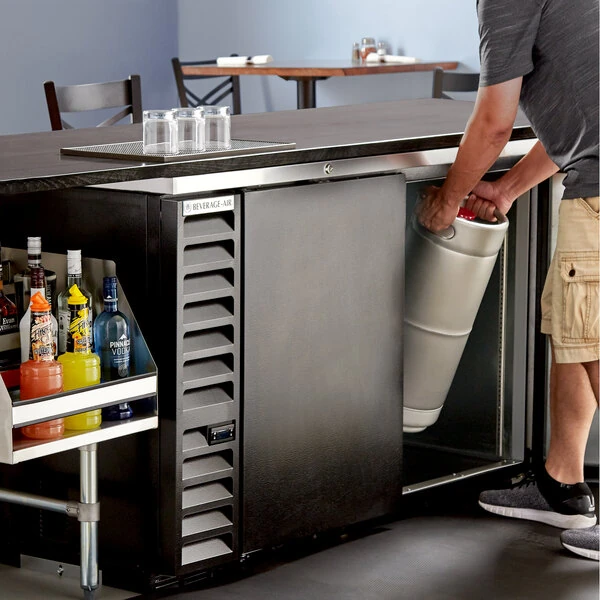 Beverage-Air BB58HC-1-B 59" Black Counter Height Solid Door Back Bar Refrigerator
