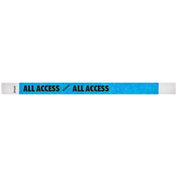 Carnival King Neon Blue "ALL ACCESS" Disposable Wristband 3/4" x 10" - 500/Bag