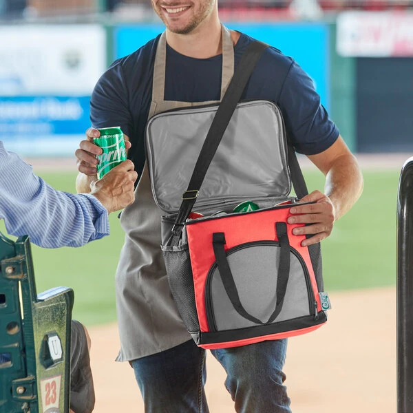 Choice Red Small Insulated Soft Cooler Bag with Shoulder Strap (Holds 24 Cans)