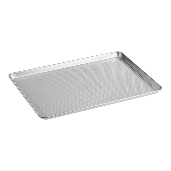 Baker's Lane Heavy-Duty Full Size 16 Gauge 18 inch x 26 inch Wire in Rim Aluminum Perforated Bun / Sheet Pan