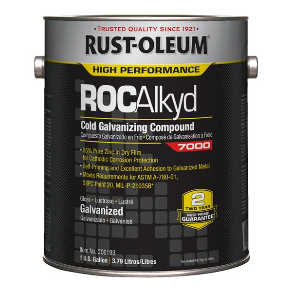 Rust-Oleum ROCAlkyd 7000 System 1 Gallon High-Performance Gray Cold Galvanizing Compound 206193 - 2/Case