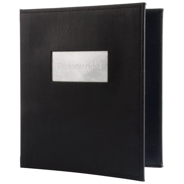 Menu Solutions MWR020 Black Faux Leather Reservation Binder