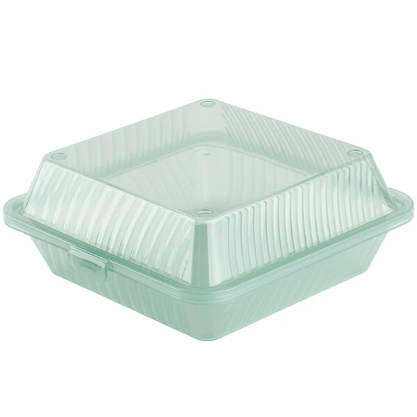 GET EC-10 9" x 9" x 3 1/2" Jade Green Customizable Reusable Eco-Takeouts Container - 12/Case