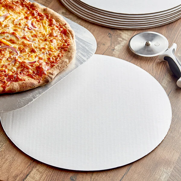 16" White Corrugated Pizza Circle