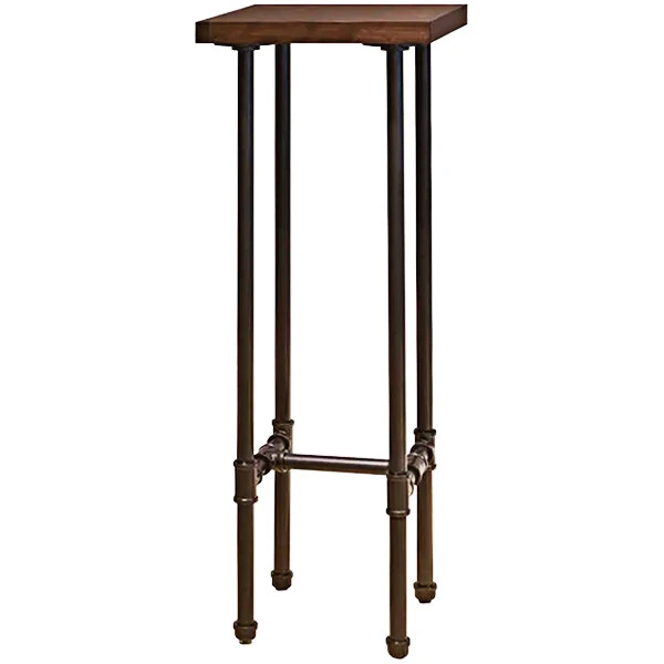 Econoco 14" x 14" x 40" Industrial-Style Display Table with Dark Brown Top